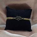 Gold-Armband mit doppeltem Unendlichkeitsherz | Verflochtene Herzen Kette | Handgemachter romantischer Schmuck Australien