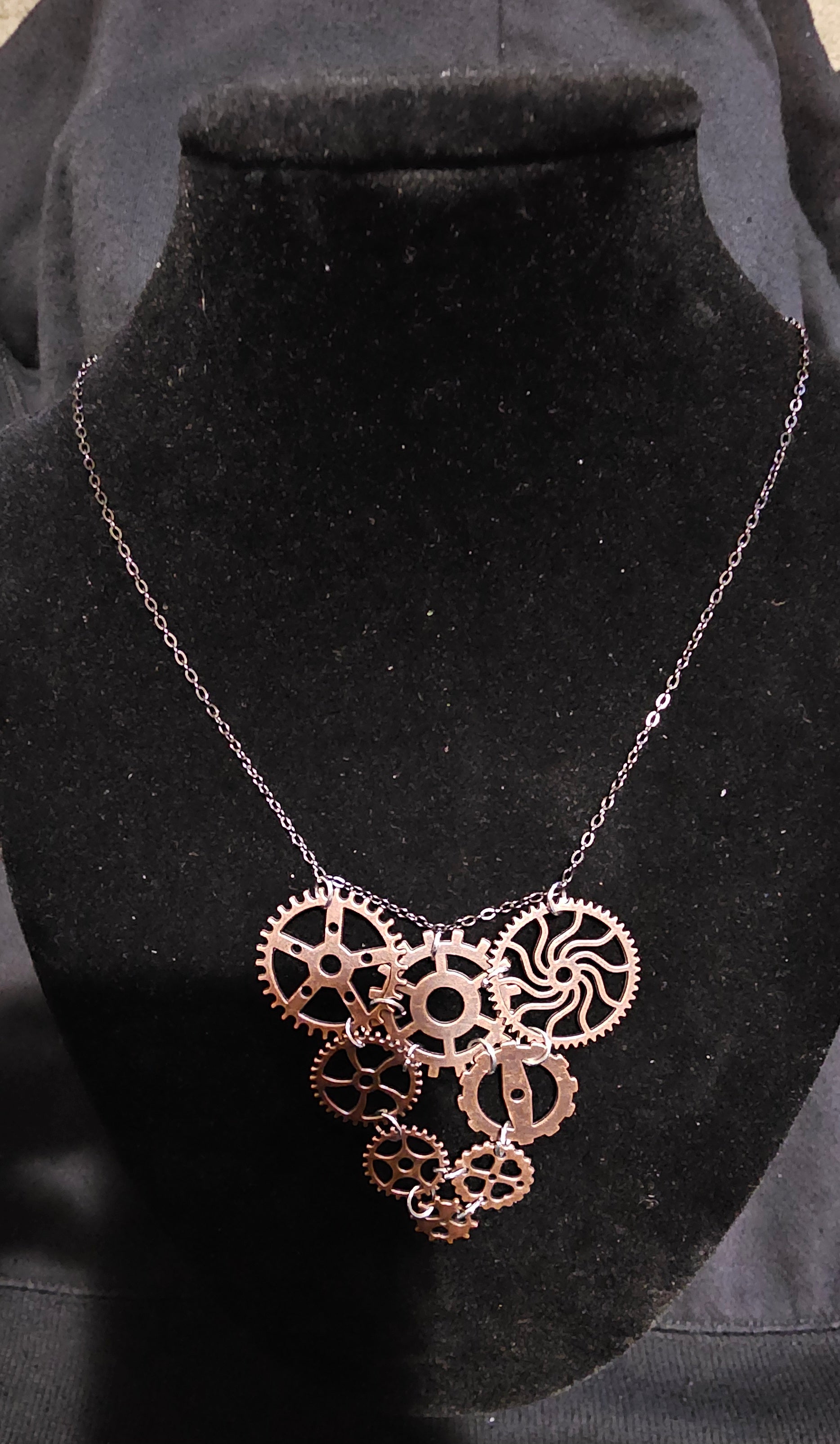 Steampunk Gear Necklace | Bronze Clockwork Pendant | Handmade Gothic Industrial Jewellery
