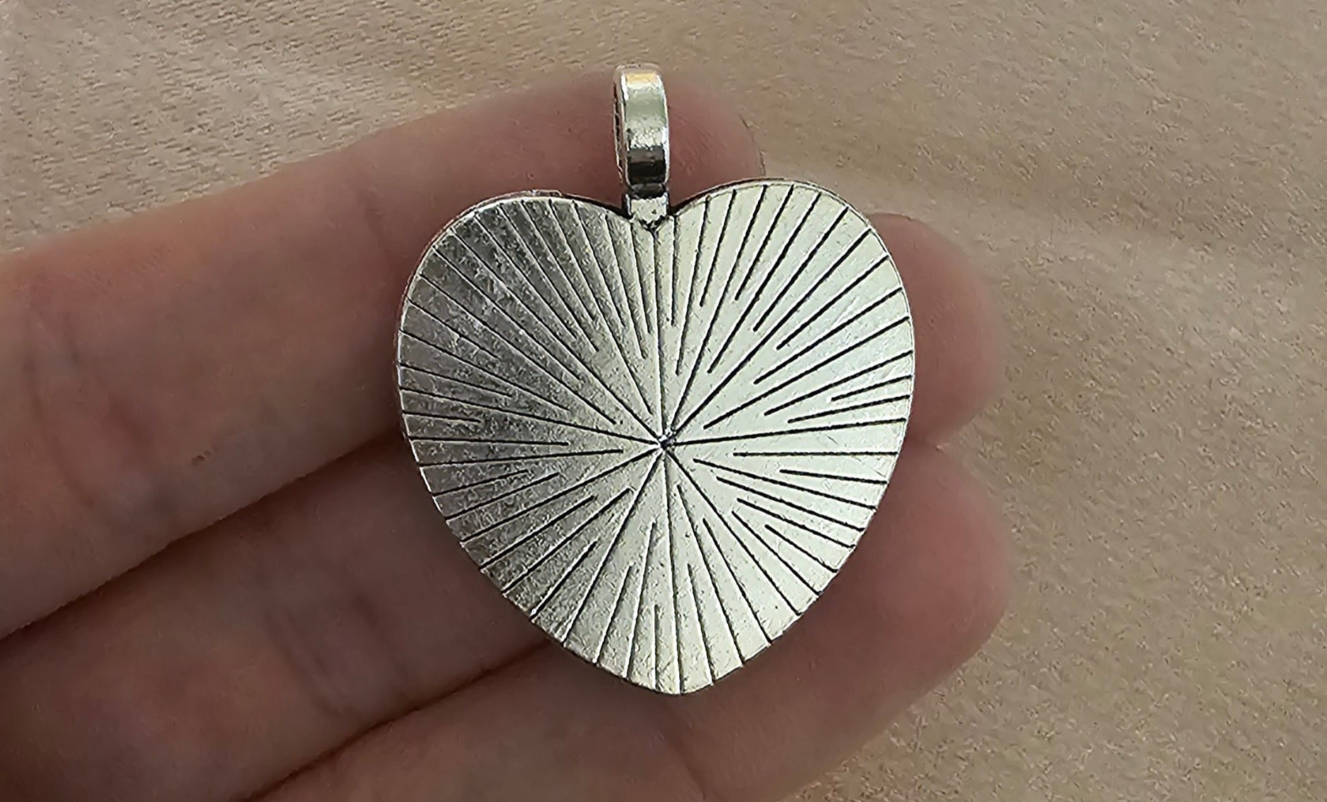 Real Baby's Breath Heart Resin Pendant | White Flowers on Golden Green | Silver Starburst Back | Handmade Cottagecore Jewellery