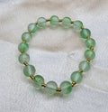 Frosted Green Beaded Bracelet | Gold Accent Spacers | Handmade Fairycore Nature Jewellery Australia