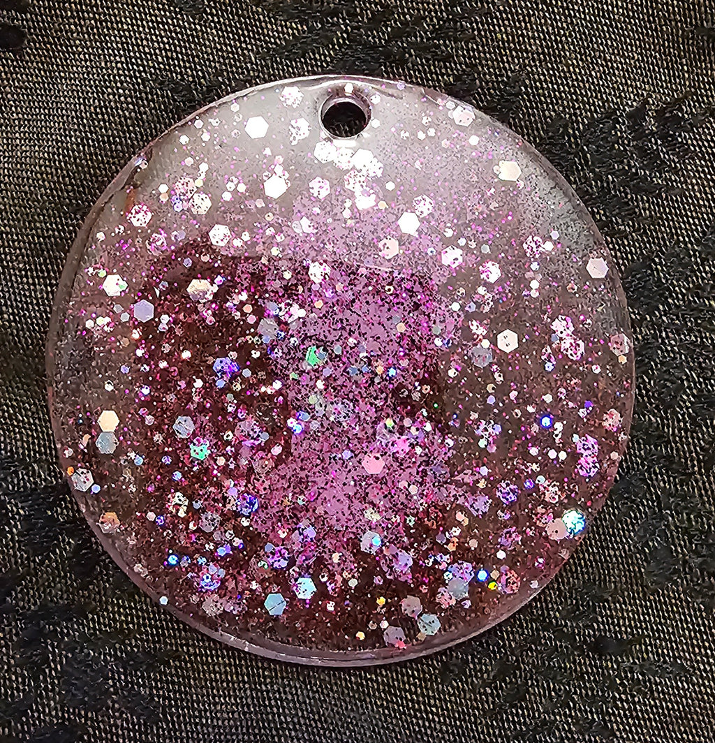 Sugar Skull Rose Resin Keychain – Mauve Glitter & Floral Skull | Gothic Dark Romantic Handmade Gift Australia