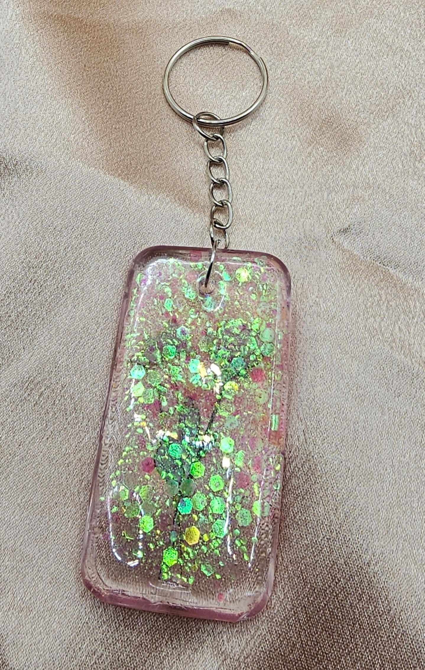 Pink Rose Garden Resin Keychain | Iridescent Glitter & Botanical Flowers | Handmade Coquette Jewellery Australia