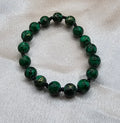 Green Marbled Beaded Bracelet | Forest Witch Stretch Bracelet | Handmade Nature Jewellery Australia