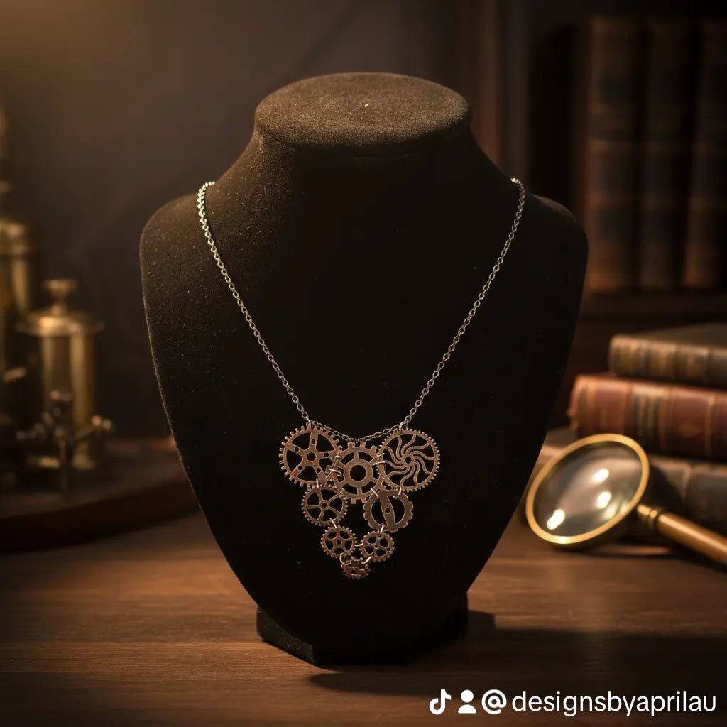 Steampunk Gear Necklace | Bronze Clockwork Pendant | Handmade Gothic Industrial Jewellery
