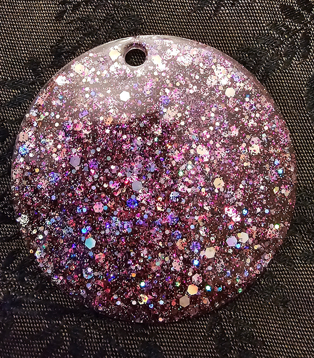 Cracked Crystal Rose Resin Keychain – Pink Iridescent Glitter & Floral Heart | Dark Romantic Handmade Gift Australia