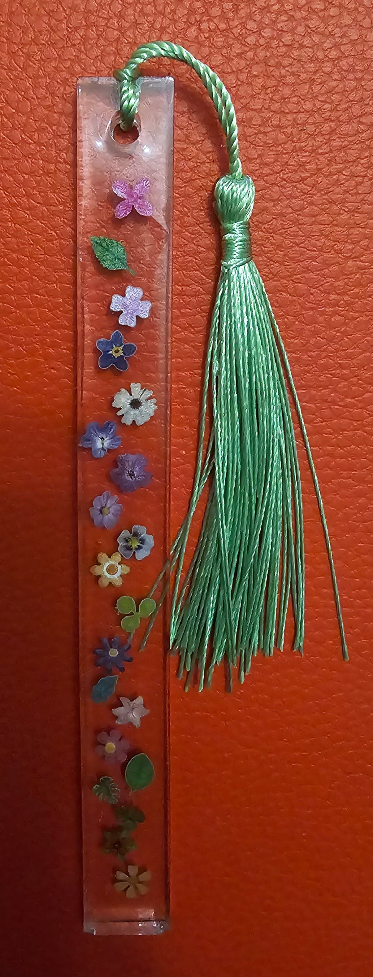 Floral Resin Bookmark | Mixed Flower Charms & Sage Green Tassel | Handmade Cottagecore Gift Australia