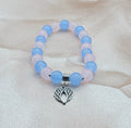 Blue & Pink Beaded Bracelet | Silver Angel Wing Charm | Handmade Angelcore Spiritual Jewellery Australia