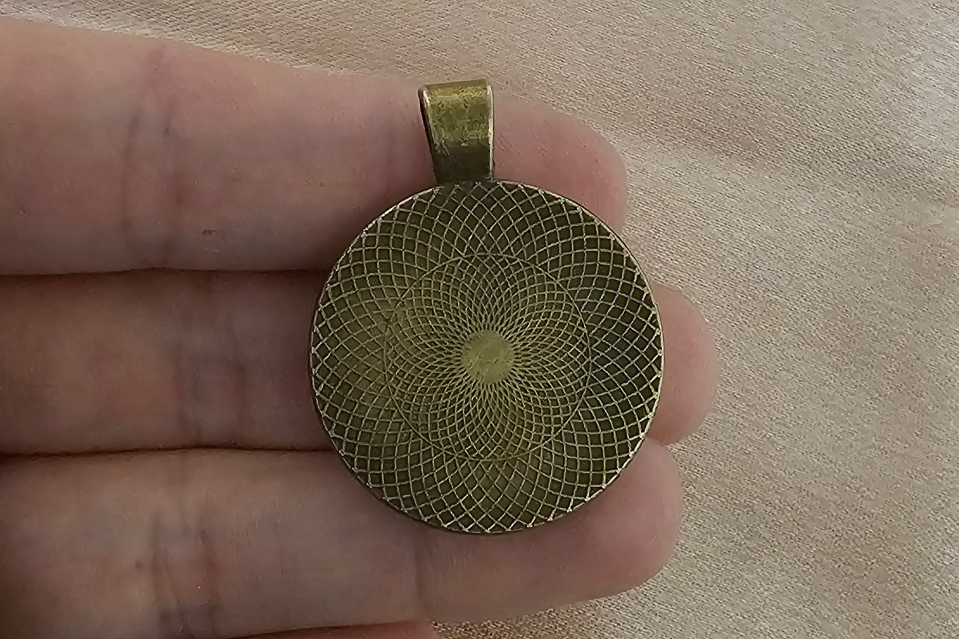Real Purple Flower Round Resin Pendant | Pressed Botanical on Lace | Antique Bronze Mandala Back | Handmade Cottagecore Jewellery