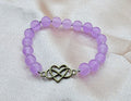 Beaded Bracelet with Gold Infinity Heart Charm | Pink, Blue or Purple | Handmade Soft Girl Jewellery Australia