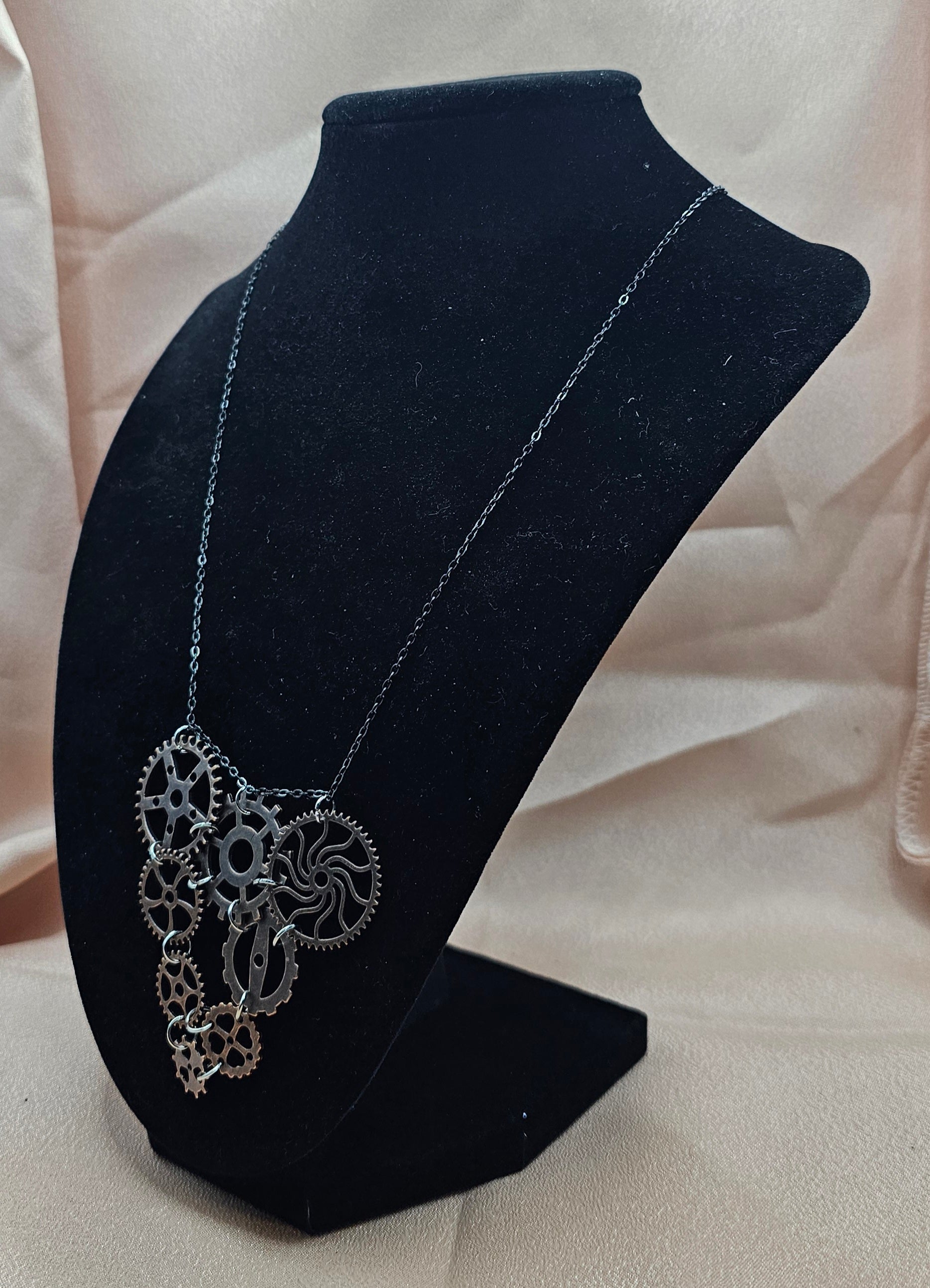Steampunk Gear Necklace | Bronze Clockwork Pendant | Handmade Gothic Industrial Jewellery Australia