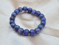 Galaxy Blue Beaded Bracelet | Silver-Tone Ornate Charm | Handmade Celestial Witchy Jewellery Australia