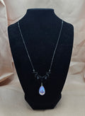 Gothic Bat Wing Heart Necklace | Lavender Teardrop Pendant | Soft Goth Handmade