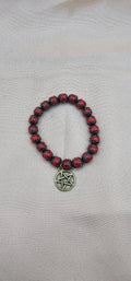 Crimson Pentagram Charm Bracelet | Witchy Gothic Beaded Bracelet | Handmade Dark Jewellery Australia