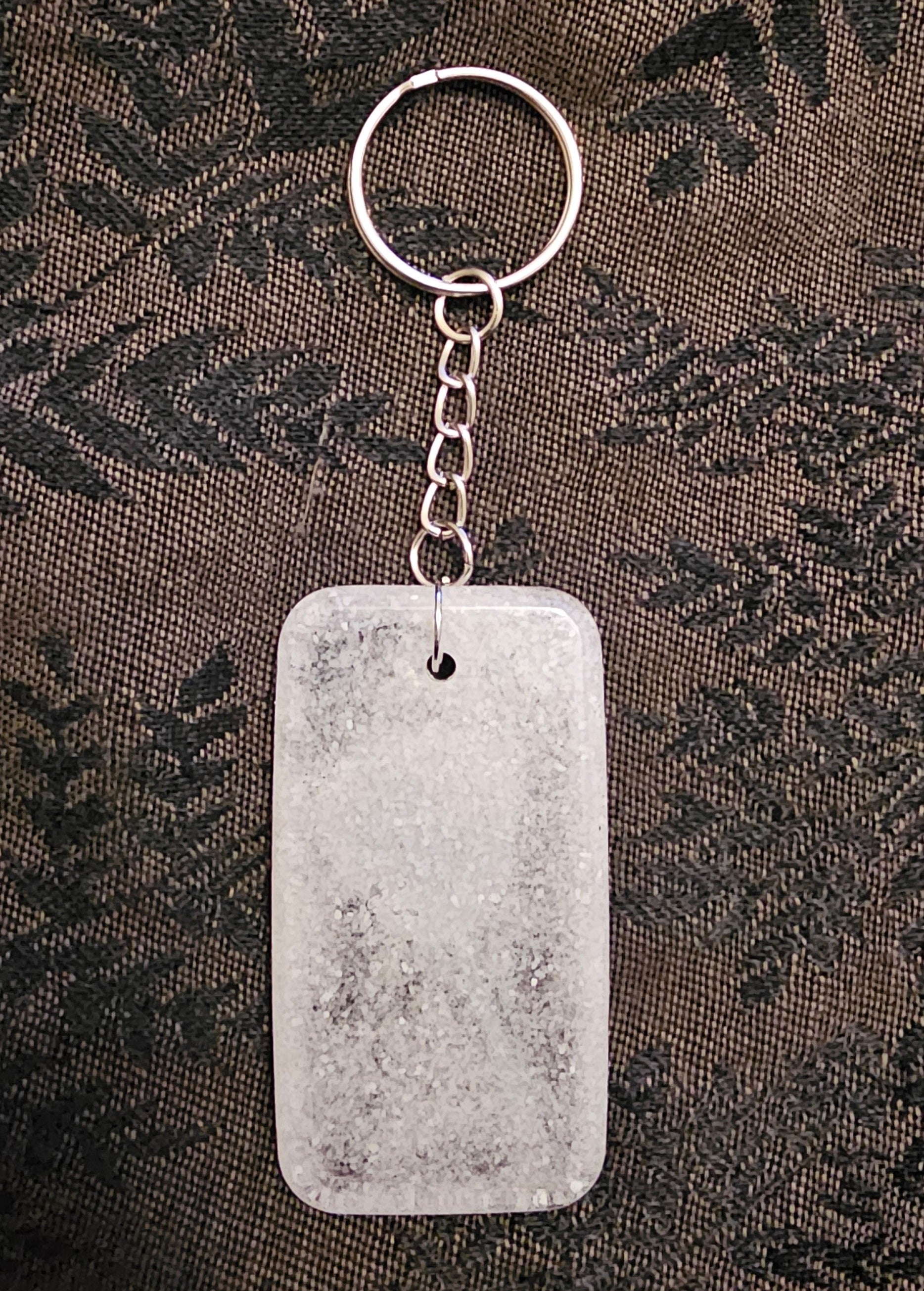 Ghost Rose Resin Keychain | Pressed Dried Rose in Clear Resin with Silver Glitter | Gothic Romance Cottagecore Gift Australia