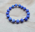 Blue Beaded Bracelet | Faceted Sky Blue & Black Accents | Handmade Mooncore Jewellery Australia