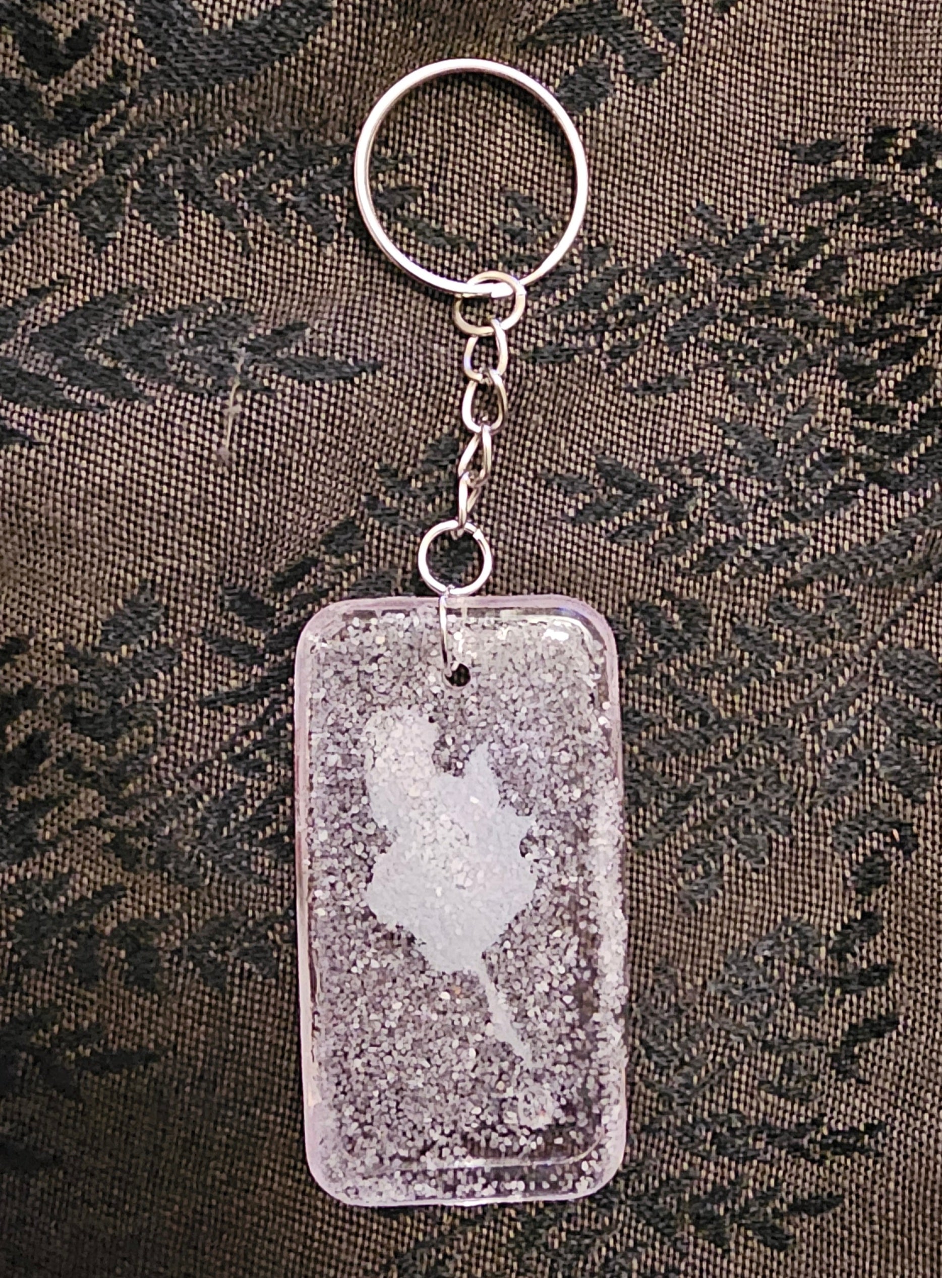 Pink Rose Resin Keychain | Dried Flower Bouquet in Clear Resin with Silver Glitter | Romantic Cottagecore Gift Australia