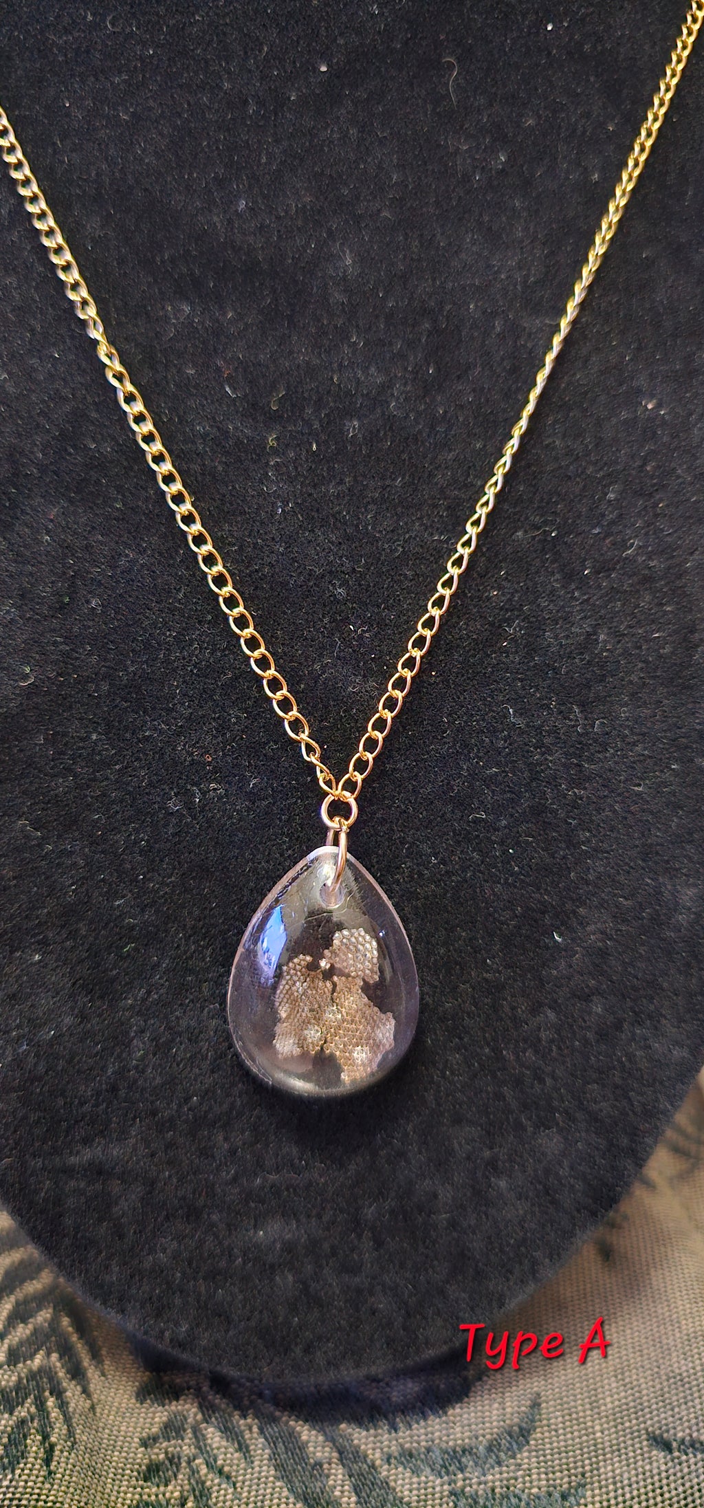 Handmade gothic lizard shed resin pendant necklace, one of a kind dark jewellery Australia