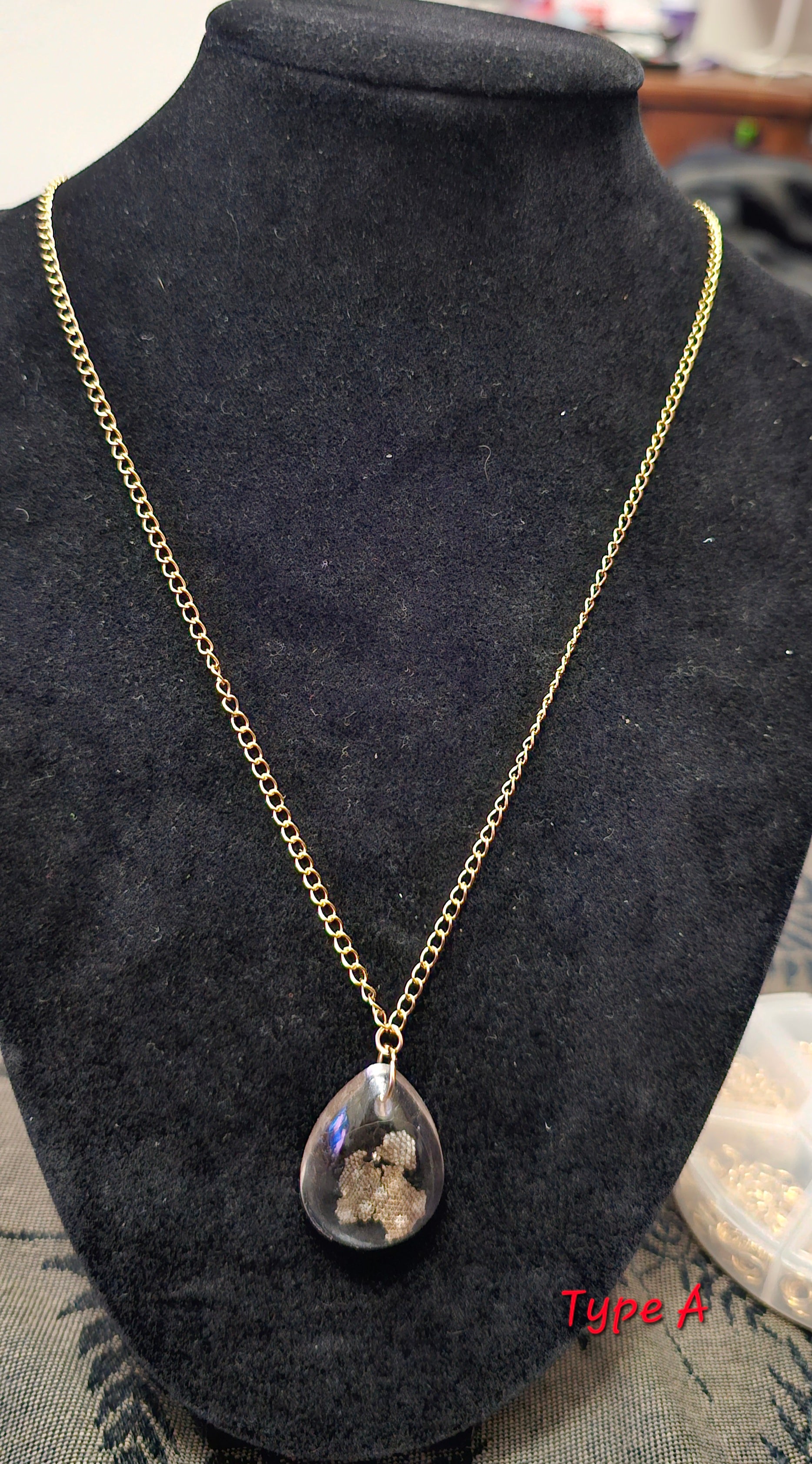 Handmade gothic lizard shed resin pendant necklace, one of a kind dark jewellery Australia