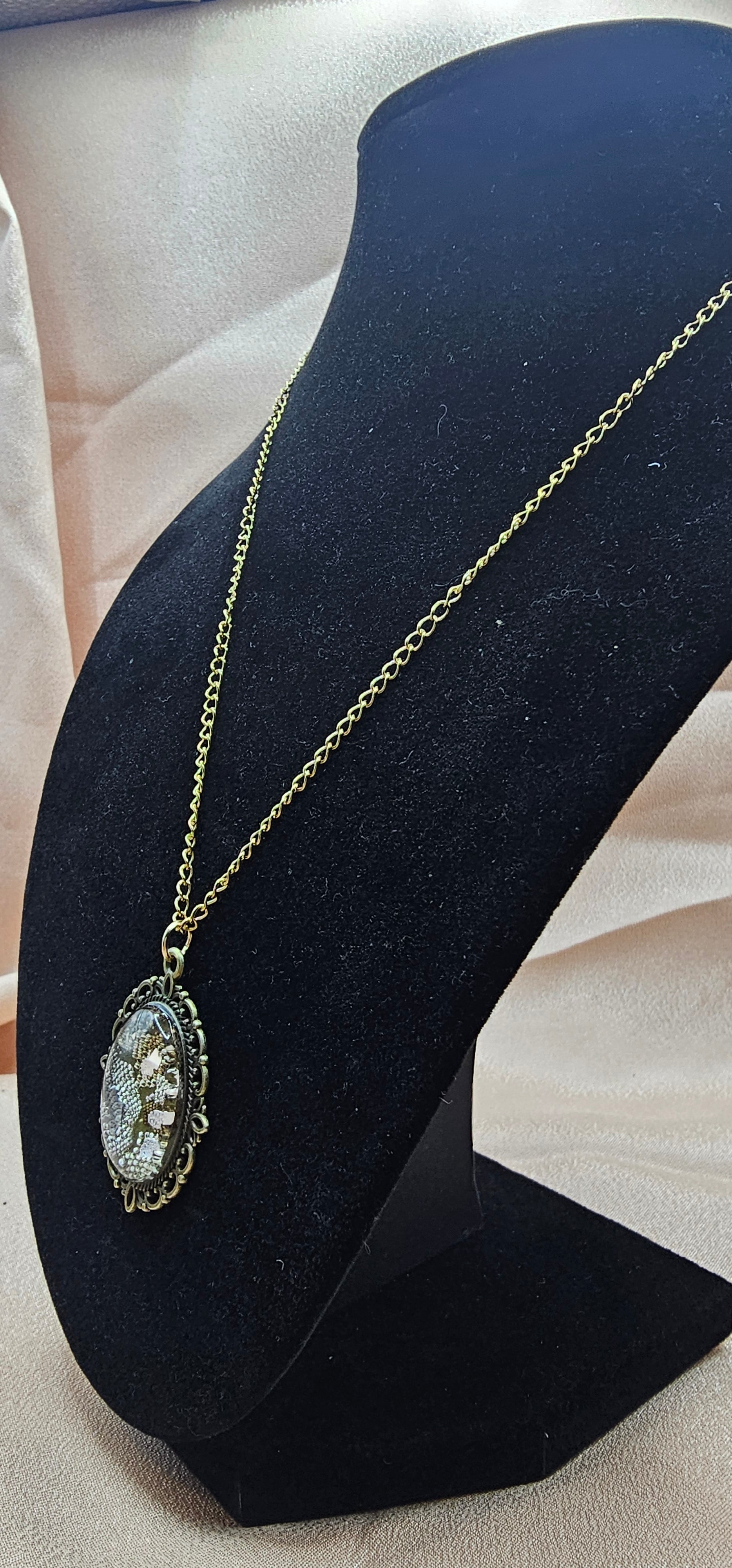 Batman's Relic — Pilbara Rock Monitor Lizard Skin Resin Pendant Necklace | Antique Bronze Filigree | Witchy Gothic Australian Handmade