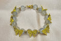 Golden Butterfly Frosted Glass Bead Bracelet | Gold Butterfly Charms | Handmade Fairycore Jewellery Australia